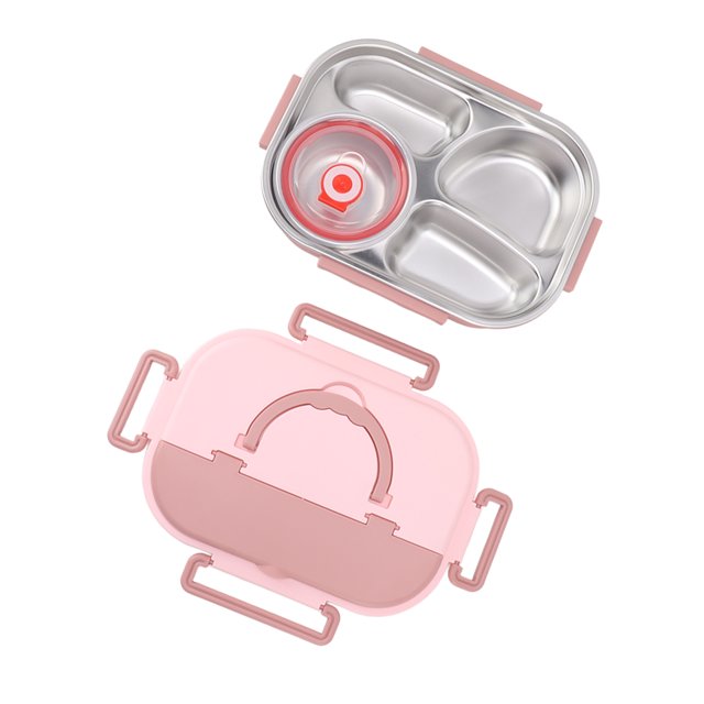 Portable Lunch Box, Insulated Removable Inner Liner Coral Lunch Box For Office