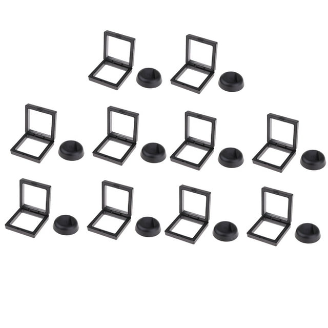 10 soportes flotantes para medallas y monedas, para joyería. negro1