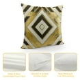 thumbnail image 4 of Awypu  Home Decorative Throw Pillow Covers Gold Foil Pillow Covers Geometric Square Cushion Covers Decor Couch Sofa Bedroom（White and Gold ）, 4 of 5