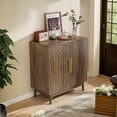 thumbnail image 4 of HIUU Small Walnut sideboard Buffet cabinet,Carved Sideboard,Small Accent Cabinet,Wood Credenza with Adjustable shelves,For Living Room, Entryway, Hallway, Office, Kitchen and Dining Room, 4 of 7