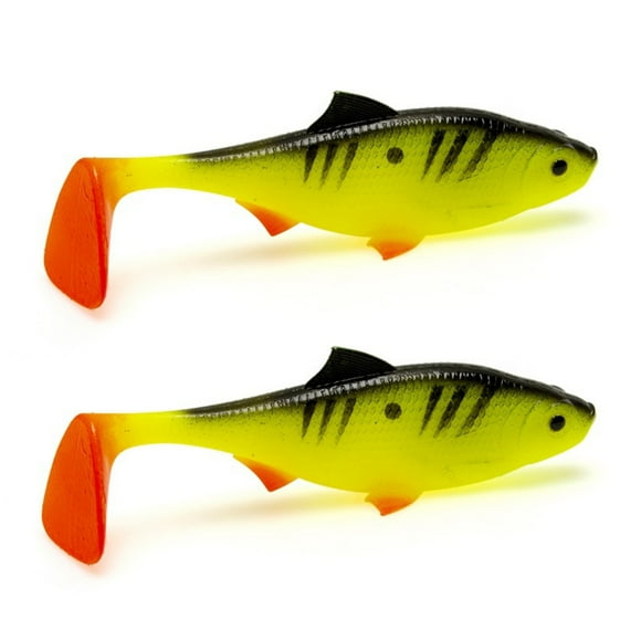 Paquete de 2 Señuelos de Pesca de Plástico Blando, Cebos de Natación con de con Ojos 3D, Cebo con de Que Se Hunde Estilo B