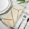 thumbnail image 2 of Efavormart 5 Pack | 20"x20" Modern Beige Polyester Linen Dinner Napkins With Gold Foil Geometric Pattern, 2 of 11