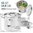 thumbnail image 6 of ARC USA Three in One 13 Gallon 52QT Stainless Steel Stock Pot Tamale Steamer with Lid & Steamer Rach, 6 of 6