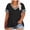 Black-plus size tops, variant on Plus Size Tops for Women V Neck Short Sleeve T-Shirt Loose Fit Lightweight Top Summer Casual Beach Color Block Tees Orange XXL