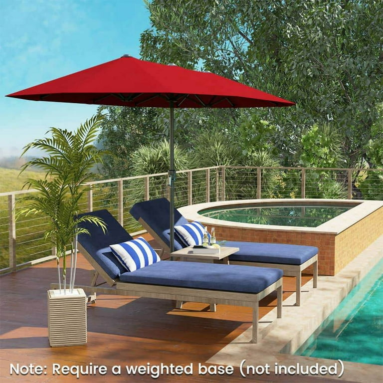 Demifill 13 Feet Large Patio Umbrella for Patio, Garden, Backyard, Outdoor Double-Sided Table Market Umbrella with Crank Handle, Red Demifill 13 Feet Large Patio Umbrella for Patio, Garden, Backyard, Outdoor Double-Sided Table Market Umbrella with Crank Handle, Red