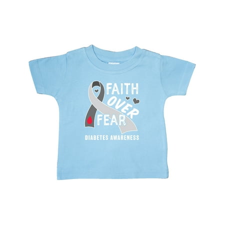 

Inktastic Diabetes Awareness Faith over Fear Gift Baby Boy or Baby Girl T-Shirt