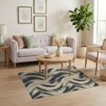 thumbnail image 3 of ODIKA 4'x6' Washable Area Rug Stain Resistant, Low Pile, Easy Care Distressed Vintage Tonal Faded Interlocking Abstract Brushstroke Refined for Dorm Room, Small Living, 3 of 7