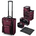 thumbnail image 1 of Byootique Beet Red Rolling Makeup Train Case Soft Sided Cosmetic Travel, 1 of 11