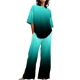 thumbnail image 2 of Ensembles de Pyjama pour Femmes Adapté Été Col Rond Manches Courtes Imprimé Floral Haut Chemise avec Pantalon Grande Taille 2 Ensemble m, 2 of 5