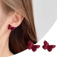 thumbnail image 2 of SUSHANG Bow Earrings Autumn and Winter Red Velvet Bowknot Earrings Bell Earrings Vintage Hair Earrings Earclips Gift, 2 of 9