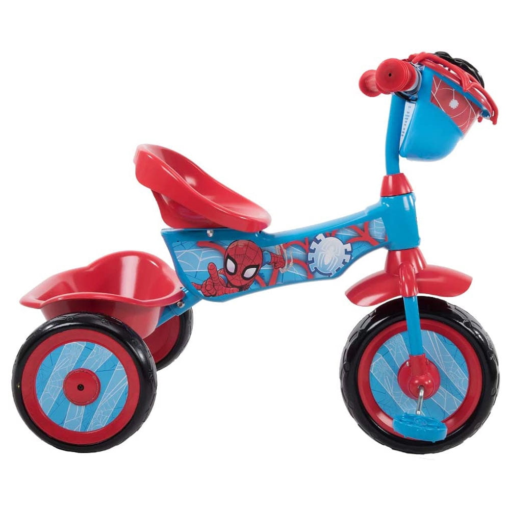 Huffy Marvel Spiderman 3 Wheel Preschool Toddler Tricycle with Basket