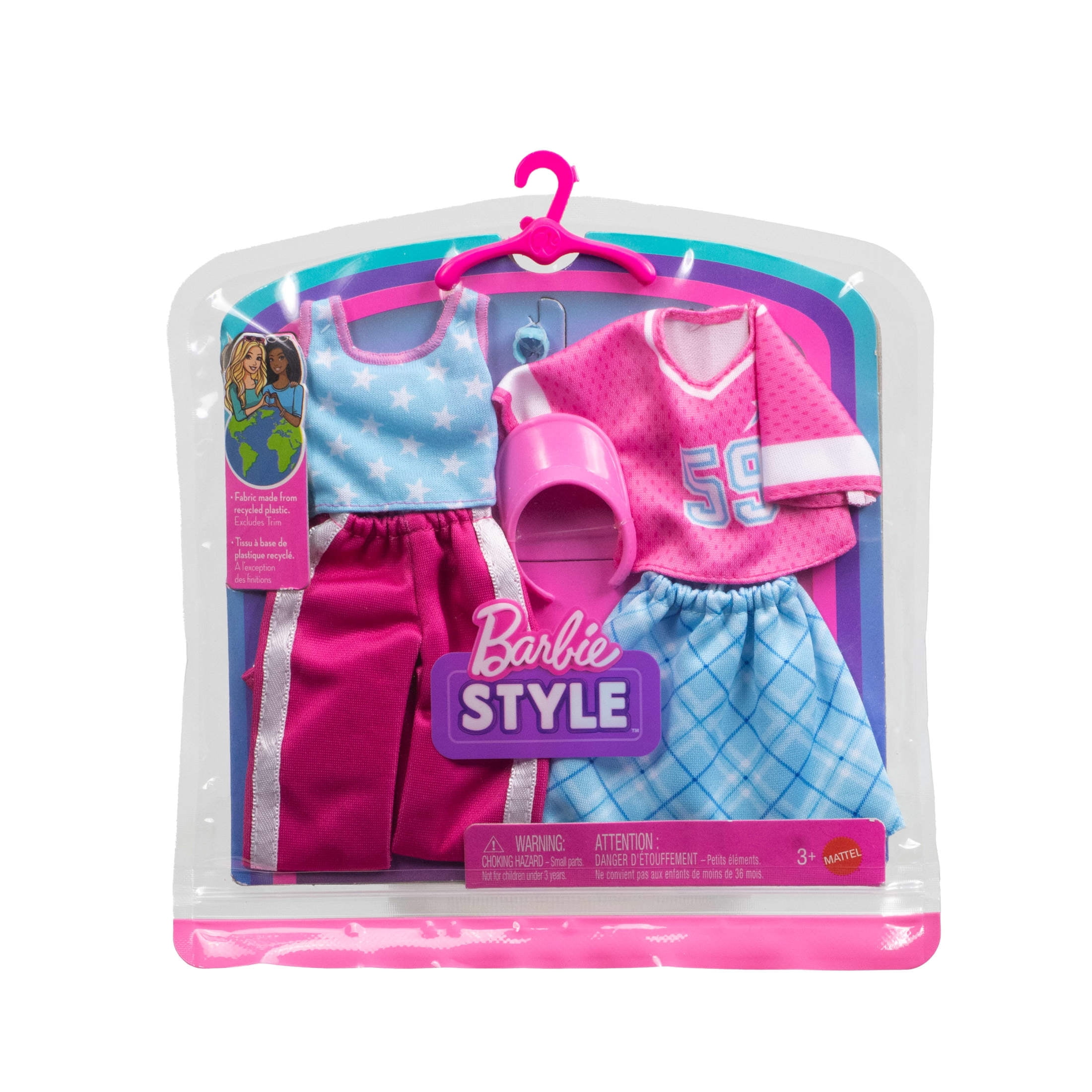 Barbie Clothes, Fashion and Accessory 2-Packs for Barbie Dolls, 2 Outfits with Styling Pieces
