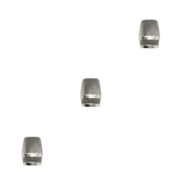 Langgg Metal Replacement Microphone Grille Portable Professional Detachable Protective Party Concert Mic Head Accessories Type 5 Silver 3Set
