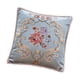 thumbnail image 4 of Cojín decorativo europeo, funda de almohada suave y lujosa con flores. Azul, 4 of 9