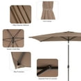 thumbnail image 6 of Sonerlic 10x 6.5ft Outdoor Patio Market Table Umbrella with Steel Frame for Yard, Poolside and Deck,Taupe, 6 of 7