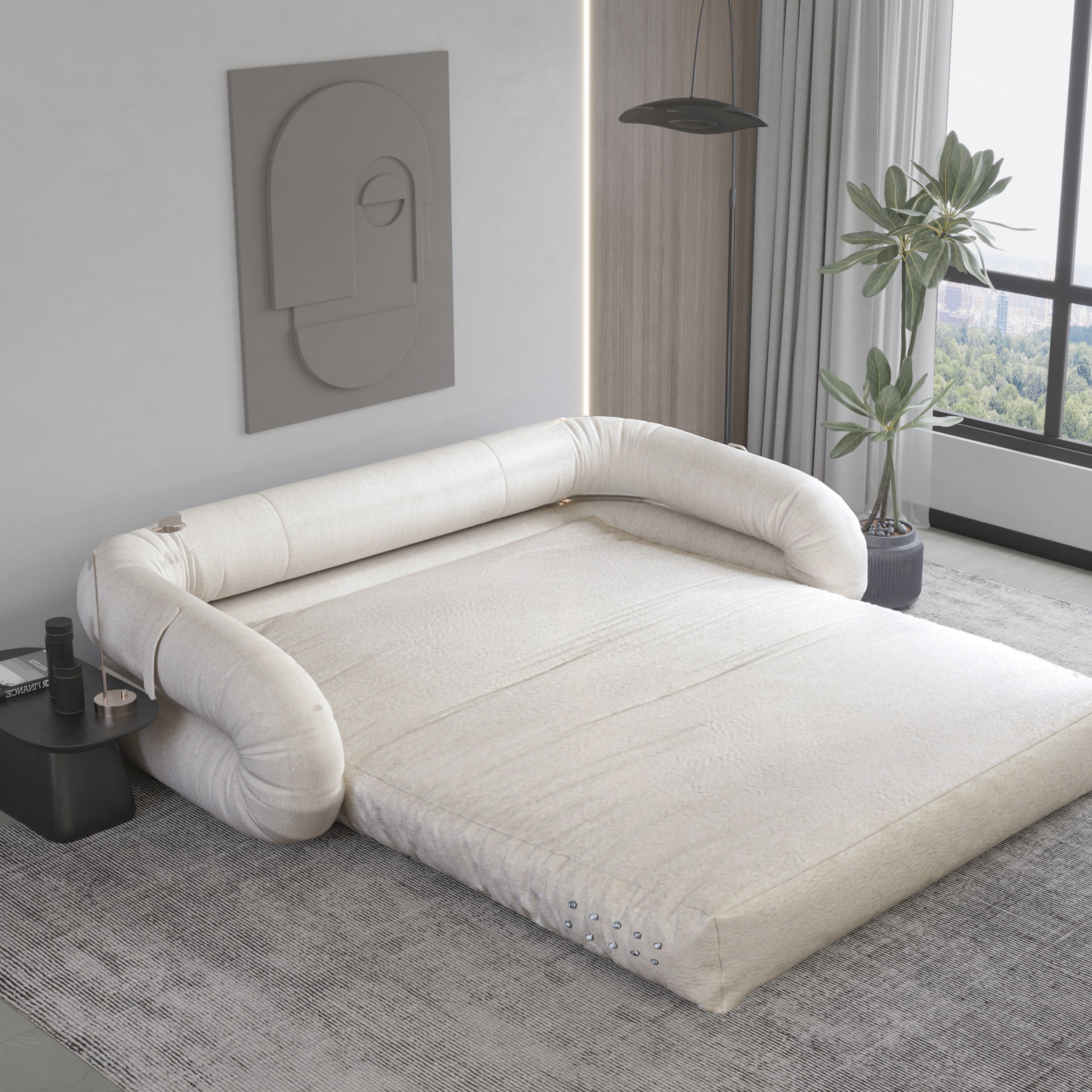 Rounuo Foldable Floor Couch Bed Adults, Filled Sleeper Guest Floor