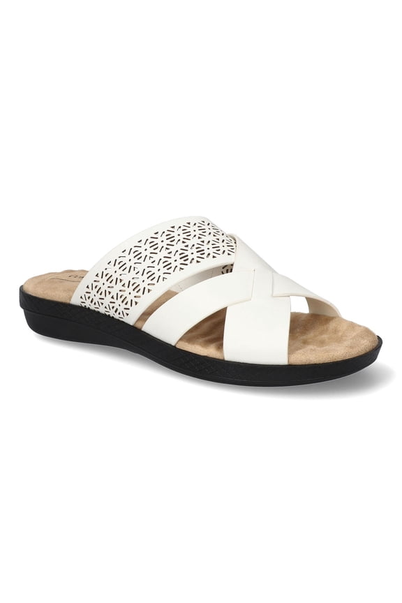 Coho Women's Comfort Wave Slide Sandals Color: White Size: 7