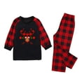 thumbnail image 3 of Odeerbi Christmas Pajamas for Family Holiday Plaid Long Sleeve Family Christmas Pajamas Matching Sets Kids Casual Plaid Print Tops Pants Set Two-Piece Sleepwear Xmas PJs Set Black, 3 of 6