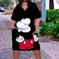 thumbnail image 2 of Vestido Midi africano para mujer, vestido de noche 3D bohemio, suelto, de Disney, Minnie, Mickey, para fiesta, calle, cuello en V, hasta la rodilla, 2 of 5