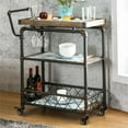 thumbnail image 4 of Furniture of America Sulema Industrial Metal 3-Tier Bar Cart in Sand Black, 4 of 7