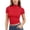Red-10616vv, variant on Hearthz Mock Neck Tops for Women Short Sleeve Fitted Basics Womens Clothing Solid Color Stretchy Slim Fit Summer Crop Workout Tops Light Blue L
