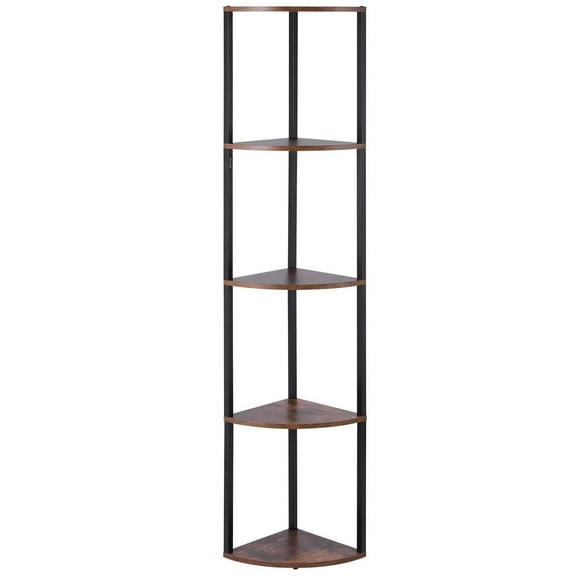 5 Tier Corner Shelf with LED Light 64 Inch Tall Bookshelf Storage Shelves for Collectibles Display Shelf Multi Color Lights Remote App Control for Bedroom Living Room Office