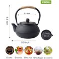 thumbnail image 2 of Hwagui - Tetera Japonesa De Hierro Fundido Con Infusor De Acero Inoxidable Para Té De Hojas Sueltas Y Bolsitas De Té Tetera De Hierro Fundido Apta Para Estufas 600 Ml/20 Oz, 2 of 5