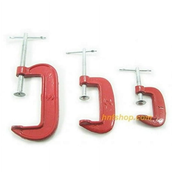 Topzone 3/Pk Adjustable C/G Clamp Assorted Size Set 1&2&3 inches Combo Kit