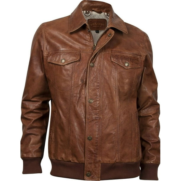 durango western jacket mens leather company cow puncher brown dlc0011 ...