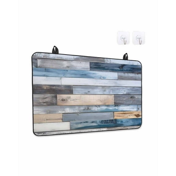 Stove Top Covers for Electric Stove 24x21 Inches, Blue Wooden Grain Heat Insulation Fireproof Glass Cooktop Protector, Farmhouse Country Abstract Art Countertop Stovetop Cover for Kitchen