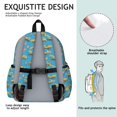 thumbnail image 5 of Excavator and Road Barrier Blue Pattern Cute School Backpack with Padded Back and Adjustable Shoulder Straps 13.4"x11"x4.7", 5 of 5