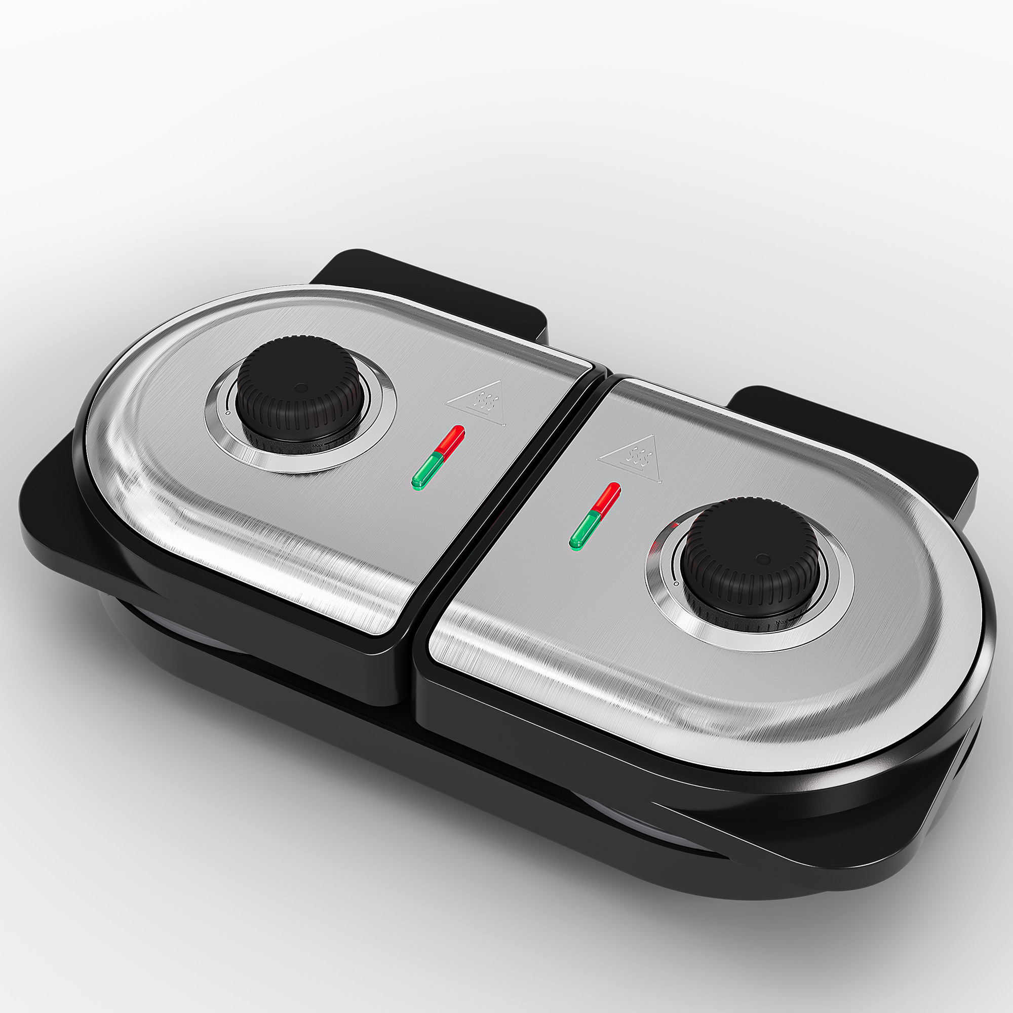 Heynemo Double Waffle Maker with Adjustable Temp, Heart Waffle & Classic Waffle Iron