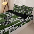 thumbnail image 3 of Erosebridal Cabin Wildlife Pattern Zipper Full Size Comforter Sets with Fitted Sheet and 2 Pillowcases,Plaid Timber Print Zipper Bedding Set,Black Green,Black Reversible, 3 of 6