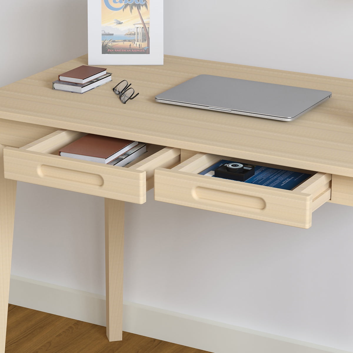 KULAGAGA Solid wood Leg Computer Desk Office Computer Desk Wood Writing Gaming Desk Workstation Desk for Home Office