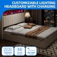 thumbnail image 3 of Dextrus 4 Drawers Queen Size Storage Bed Frame with LED Light, Charging Station, No Box Spring Required, Beige, 3 of 8