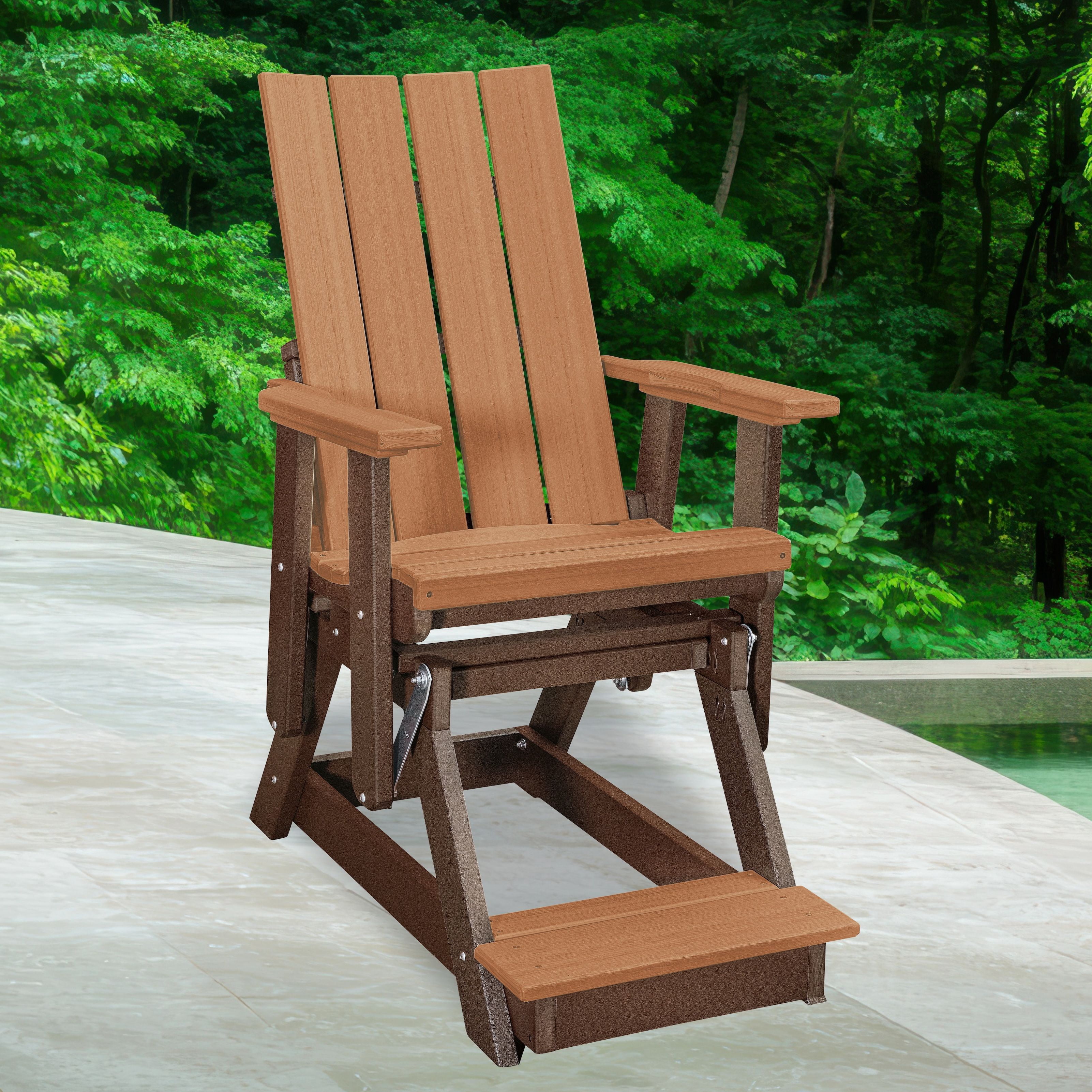 American Furniture Classics Model 416CTB Brandon Balcony Glider in Cedar on a Tudor Brown Base