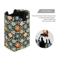 thumbnail image 3 of Yayeee Freestanding Laundry Hamper with Handle Collapsible Large Storage Basket for Clothes, Blue Geometric Flowers, 3 of 7