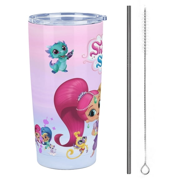 Stainless Steel Tumbler Cup with Lid for Shimmer and Shine Double Walled Insulated Travel Coffee Cup 20 oz Keeps Drinks Cold & Hot