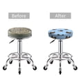 thumbnail image 5 of Fotbe french Bulldog Face Stool Covers Round,Waterproof Round Bar Stool Covers Bar Chair Covers Washable Stool Cushion Slipcover for 12-14 Inch Chair-, 5 of 7