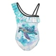 thumbnail image 4 of Uorisanigo Girls Swimsuit One Piece Beach Sport Adjustable Strap Swimwear Bathing Suit Size 3-4 Ruffle Summer Beach Vacation Swimming Suits, 4 of 7