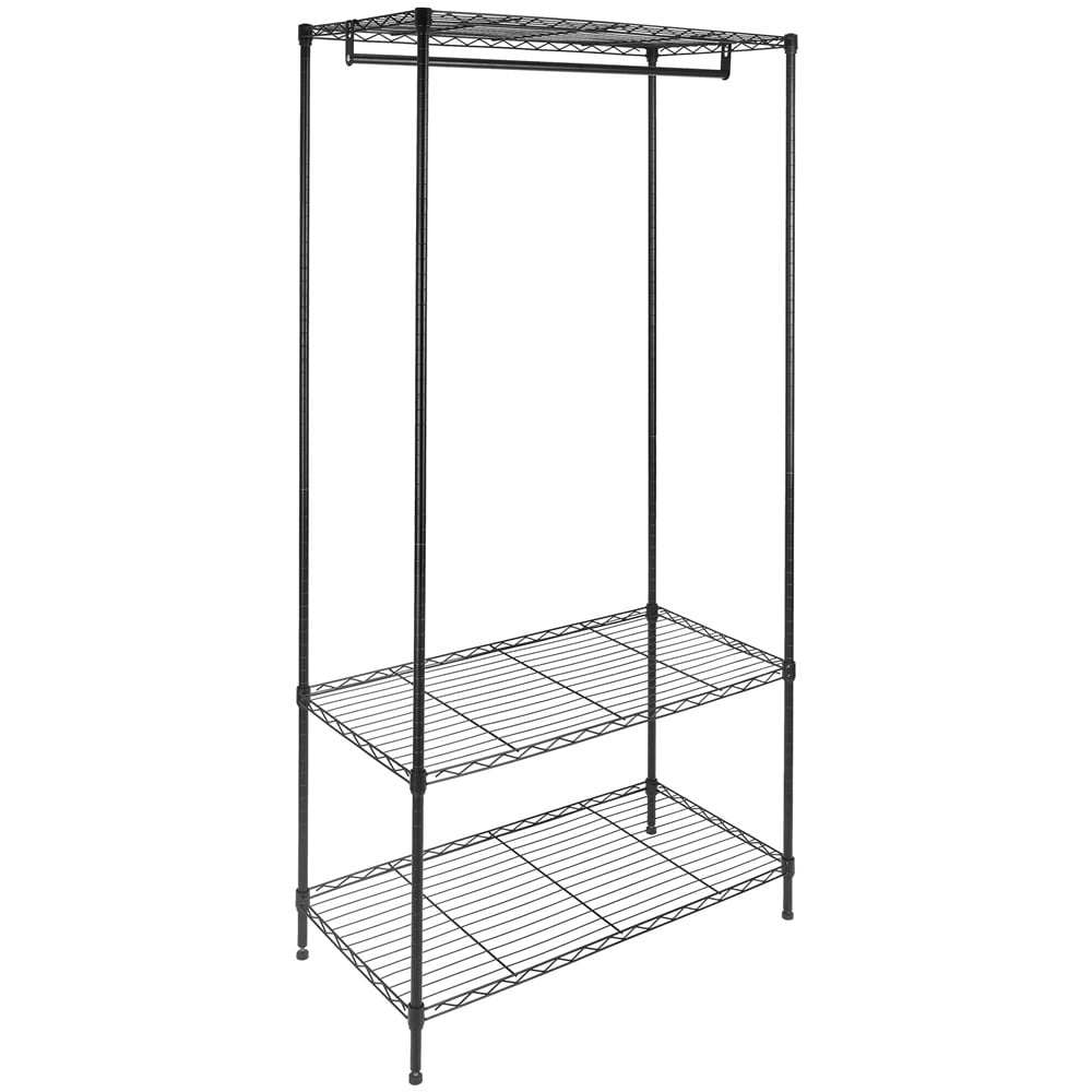 Metal Clothing Rack with Shelves, Heavy Duty 5.9FT Hanging Garment Rack
