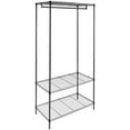 thumbnail image 1 of 3 Tier Heavy Duty Garment Rack, Clothing Storage Organizer, Metal Clothing Rack, Adjustable Clothing Rack with Hanging Rod, 35.43"x17.71"x70.86", Black, L6530, 1 of 10