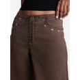 thumbnail image 4 of No Boundaries Drawstring Grommet Wide Leg Jeans, 30" Inseam, Women's and Women's Plus 1X-4X, 4 of 5