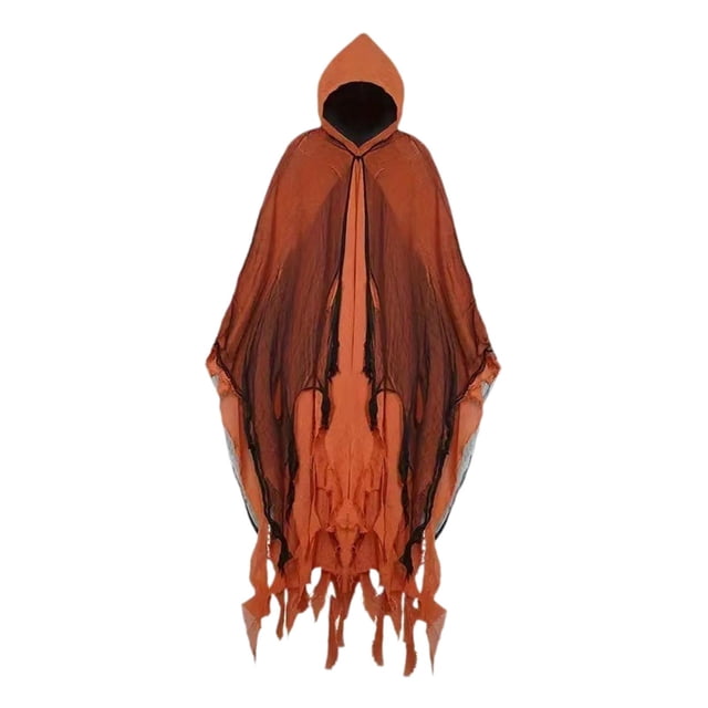 Capa con capucha de Reaper para cosplay para adultos, sala de escape, hombre, mujer, fiesta temática Naranja