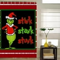 thumbnail image 3 of JOOCAR Christmas Shower Curtain, Black Green Red Stink Stank Stunk Christmas Shower Curtain for Home Bathroom Waterproof Festive Decoration, 3 of 5