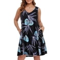 thumbnail image 1 of Vestido de verano BELAROI con cuello en V, estilo hawaiano, holgado y bolsillos, 1 of 7