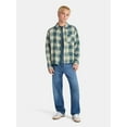 thumbnail image 2 of No Boundaries Collared Cotton Boxy Cropped Fit Flannel Shirt, Men's and Big Men's Sizes XS-5XL, 2 of 5