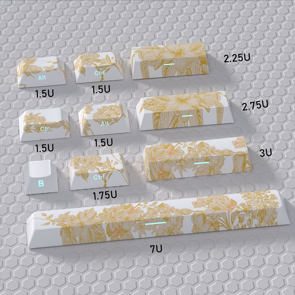 Platinums Embroidery PBT Original Height Keycaps 146/136 Keys Shine Through Backlit keycapst for Mechanical Keyboard MX