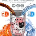 thumbnail image 4 of 1pc Cat 30oz Tumbler with Straw & Handle - Insulated Stainless Steel Cup | Holiday Gift for Man Women (Christmas, Valentine's, Birthday), 4 of 7