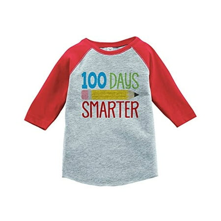 

Custom Party Shop Kids 100 Days Smarter School Red Baseball Tee